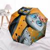 1pc Cat Lovers Feline Friendship Automatic Folding Umbrella - Compact 8-Rib Design, Durable Plastic & Iron, Daily Use Z1230079