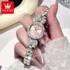 OLEVS 5887 Original Quartz Watches For Women Fashion Full Diamond Elegant Ladies Bracelet Wristwatches Waterproof Dress Watches