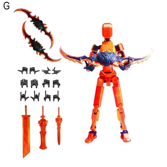 3D Printed Robot Action Figure with Accessories Movable Joints Robot Model Toy Articulated Dummy Figurine Decoration Ornament