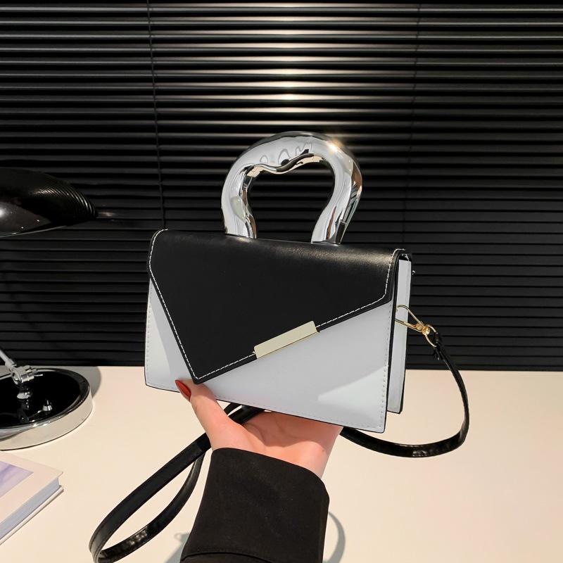 Handbag New Aesthetic Personality Summer Fashion Niche Design Contrasting Color Casual Women's Shoulder Small Square Bag