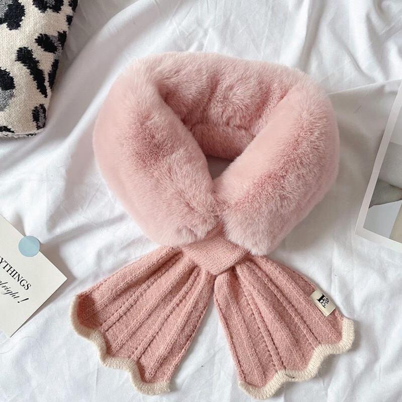 Women s Korean Style Plush Knitted Neck Warmer One Size
