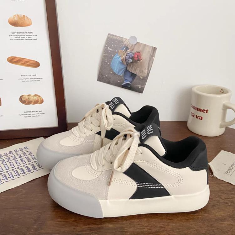 Thick-soled Versatile Student Little White Shoes Ins Summer Low-top Breathable Sports Shoes 2025 Niche Milk Fufu~ Board Shoes