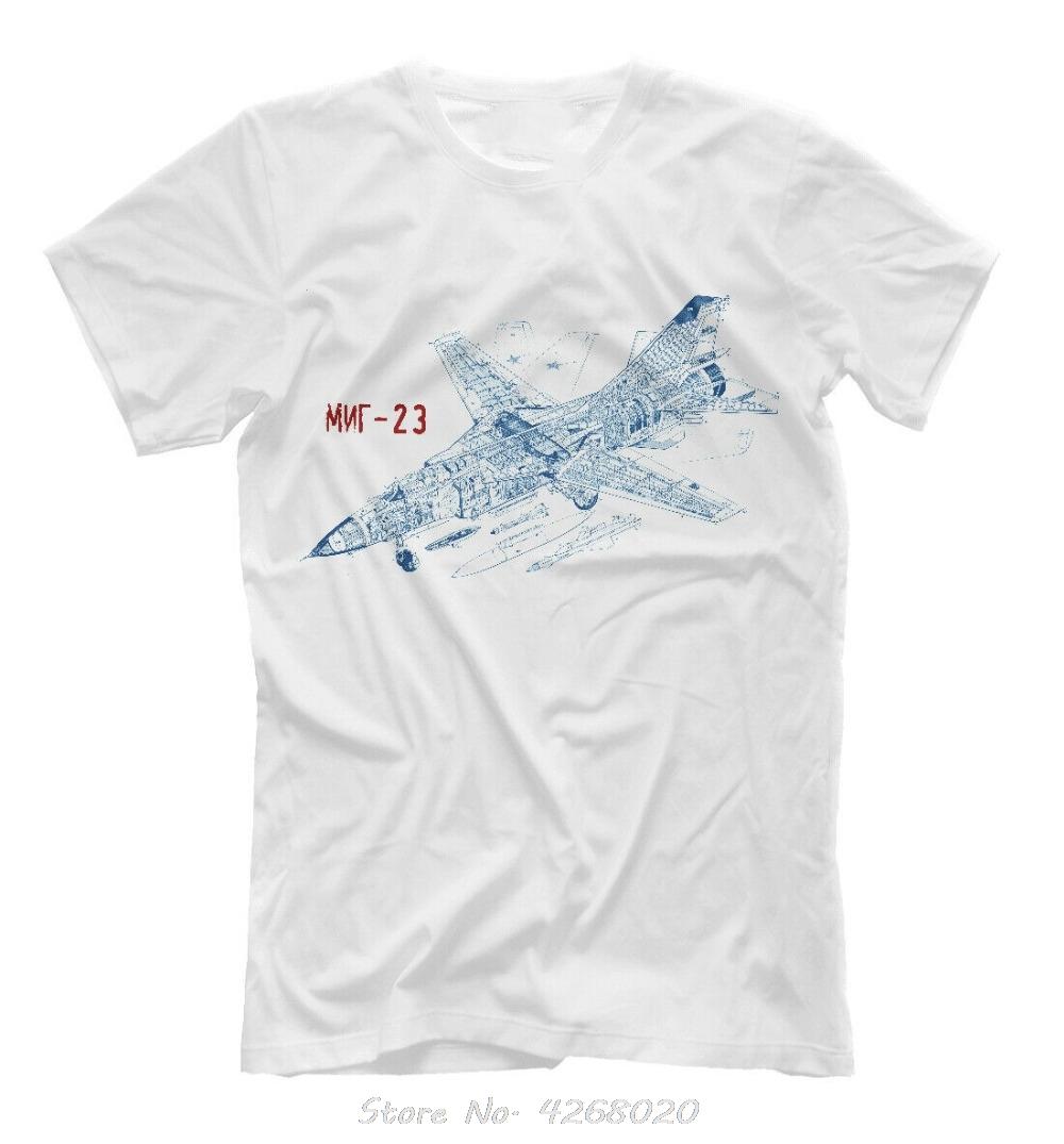 

Mig23 Aircraft New TShirt Russia Aircraft Height Flight Pilot 100 Cotton Short Sleeve ONeck Tops Tee Hip Hop T Shirts S
