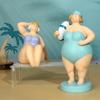 Beach Swimsuit Fat Women Figures Statue Desk Decoration Ornaments Creative Character Resins Sculpture Room Aesthetic Decor