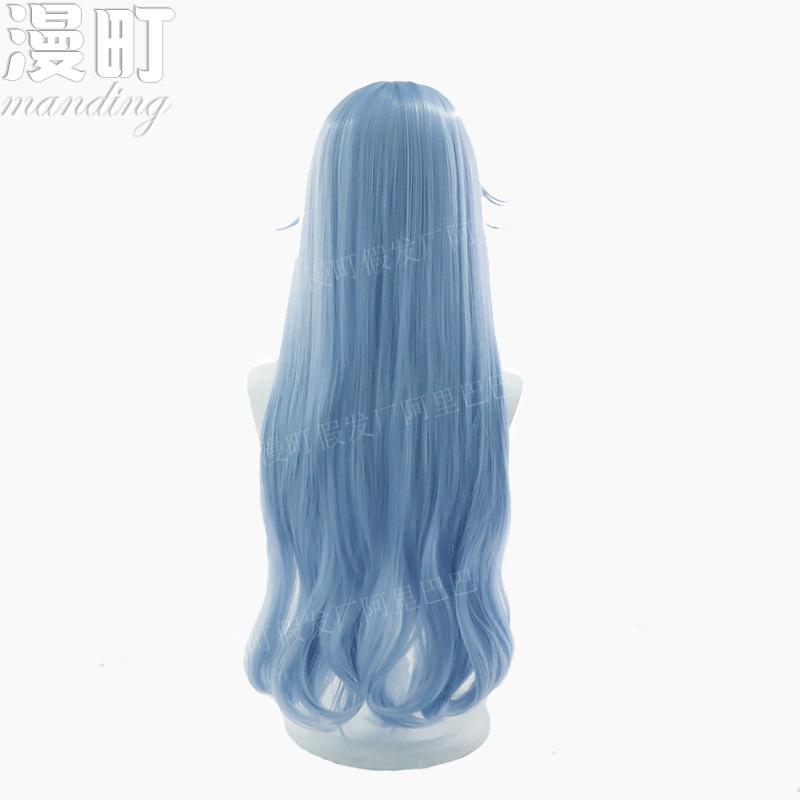 High Quality EVA Ayanami Rei Cosplay Wig 80cm Light Blue Long Wavy Hair Heat Resistant Role Play Gaia Cosplay Wigs + Wig Cap