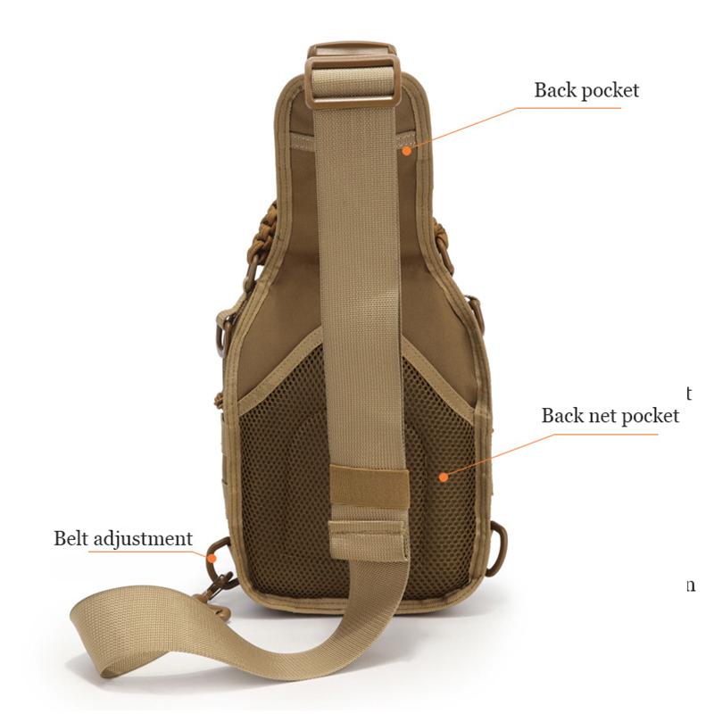 Men's Outdoor Chest Bag Camouflage Shoulder Bag Single Shoulder Backpack 900D Oxford Mountaineering Camping Fishing Hiking Molle