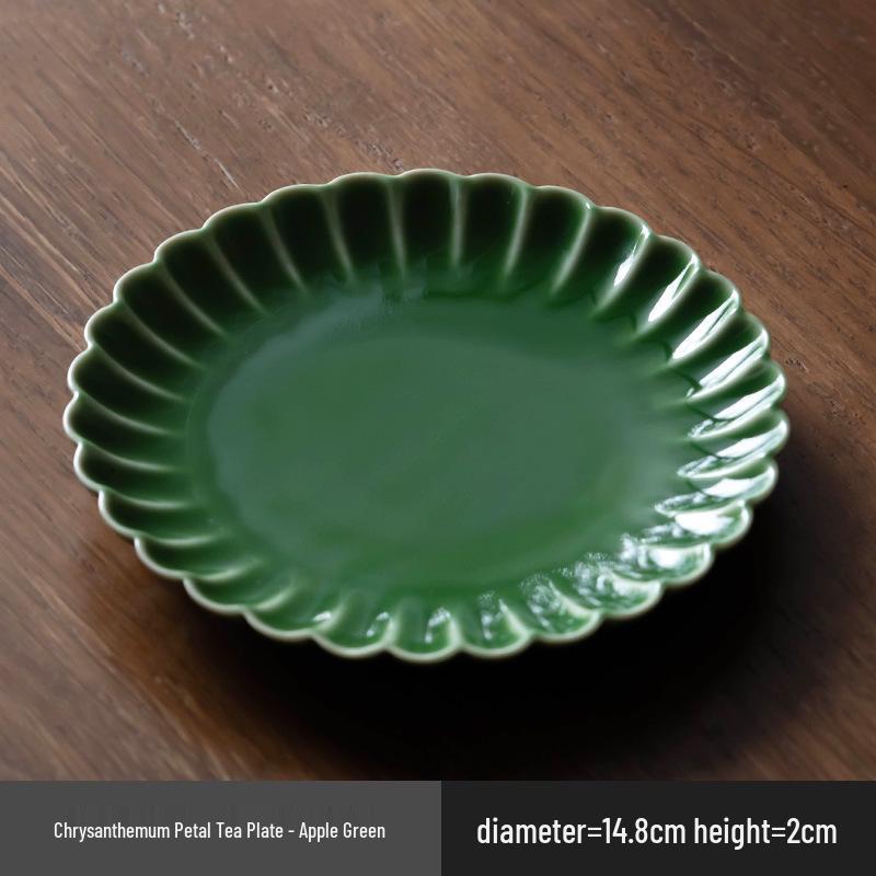 Exquisite Chinese Round Dessert Plate - Perfect for Snacks, Tea, Fruit, or Cakes