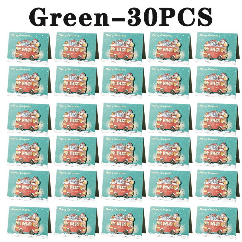 Santa Christmas Greeting Cards Folding Merry Xmas Best Wishes Card for New Year Blessing Thank You Postcard Decoration