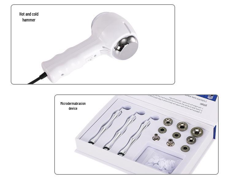 Ultrasonic 5-in-1 Multifunctional Skin Scrubber with Hot/Cold Hammer for Exfoliation and Microdermabrasion
