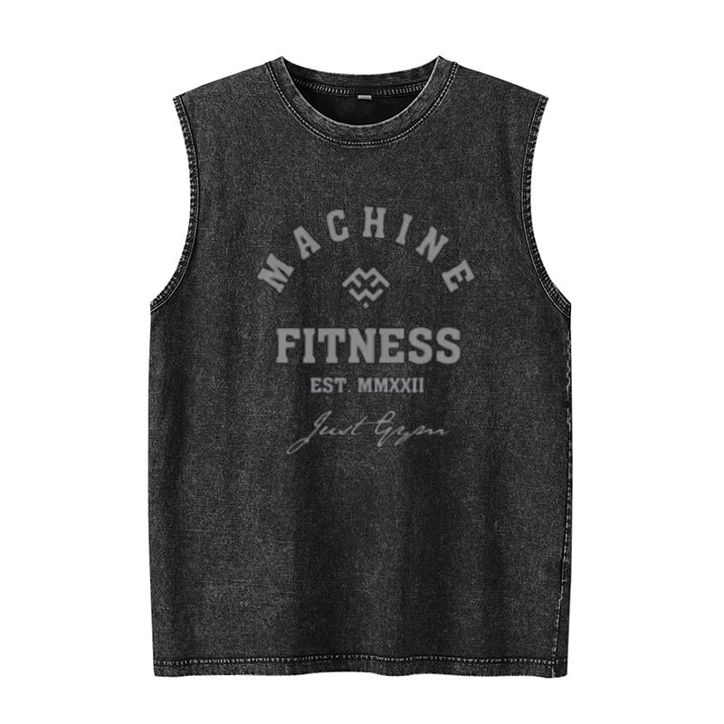 Men's Tank Top Motivational Gym Graphic T Shirts Summer Clothes Sleeveless Shirt Vintage Washed Vest Oversized