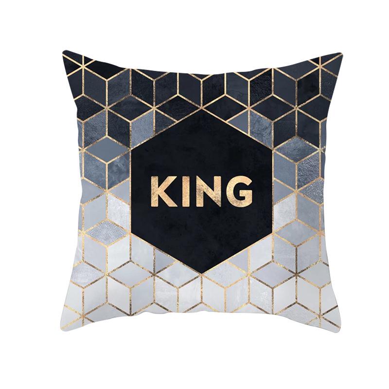 Geometric Sofa Pillow Cover Peach Skin Creative Home Office Cushion Cover Car Cushion