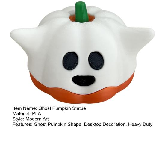 Halloweenská soška ducha dýně 3D tištěná kreslená figurka dýňového elfa socha domácí kancelář stolní dekorace ozdoba