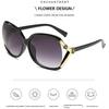 Ochelari de soare Camellia la modă europeană și americană, ochelari de soare eleganți cu umbrire UV, ochelari de soare mari cu față rotundă, ochelari retro subțiri.