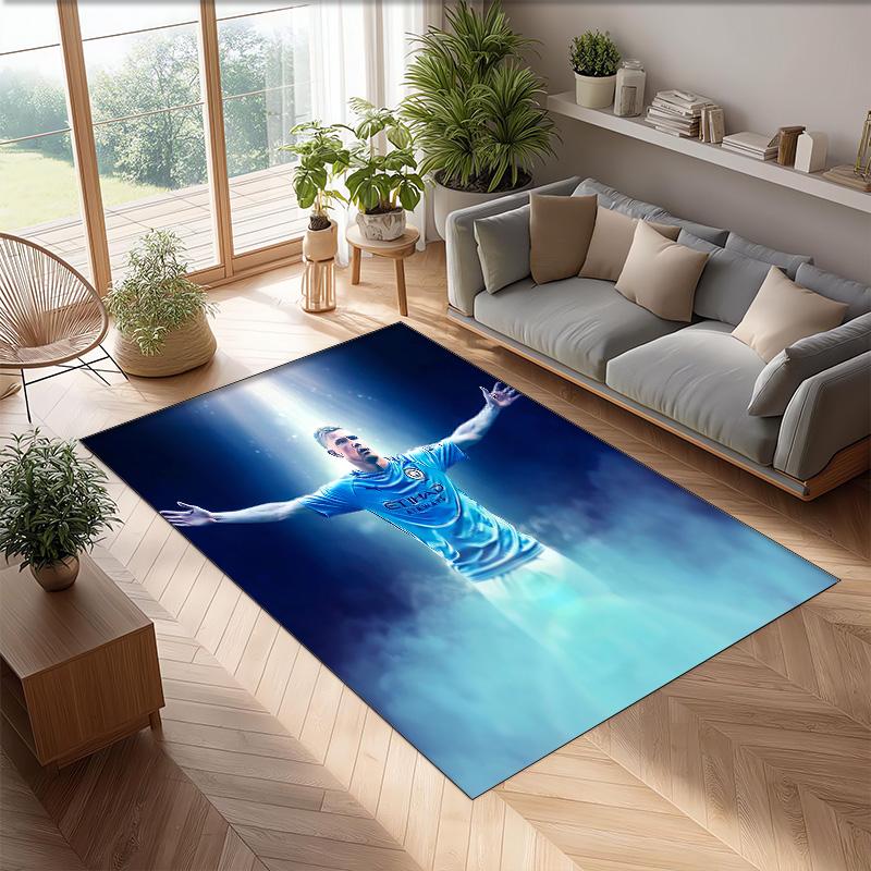 Kevin De Bruyne Printed Flannel Area Rug Non Slip Soft Polyester Floor Carpet Indoor Decor Mat for Bedroom Living Room Sofa