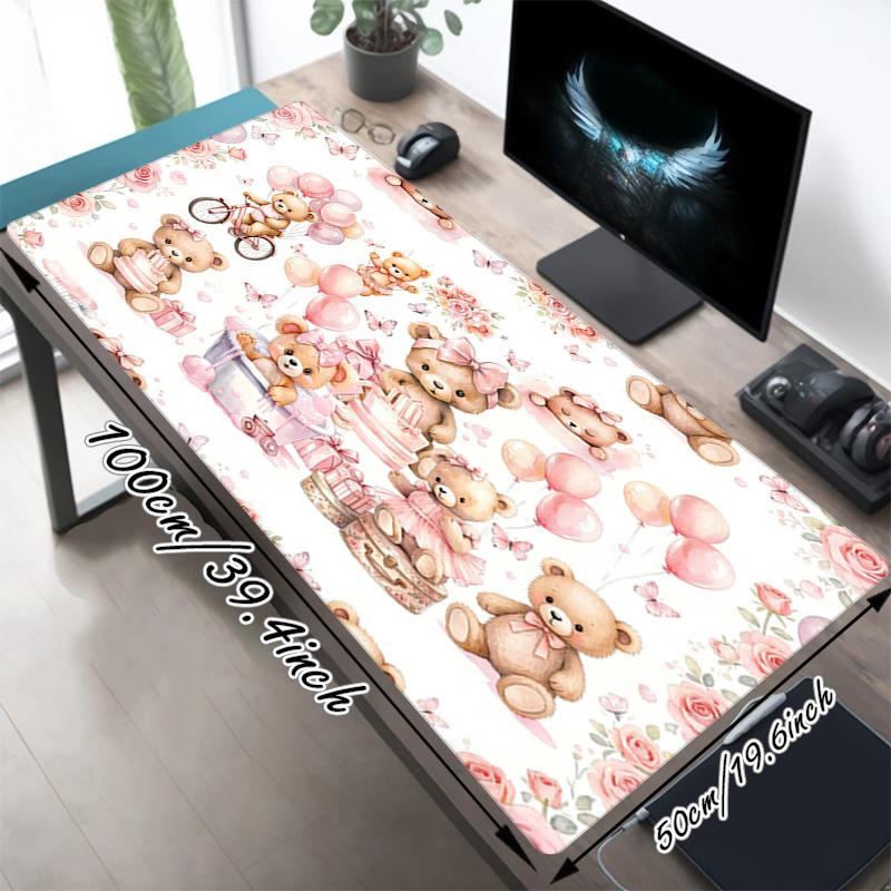Teddy Bears Xl Gaming Mouse Pad Nonslip Rubber Base Stitched Edge Waterproof Desk Mat For Pc Laptop Gamer Office Computer Accessories C927635