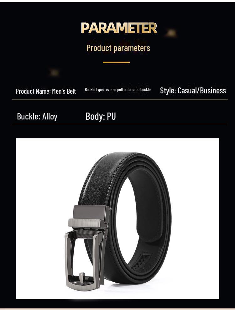 Męski Pasek Wysokiej Jakości z Automatyczną Klamrą - Modny, Prosty i Codzienny Styl