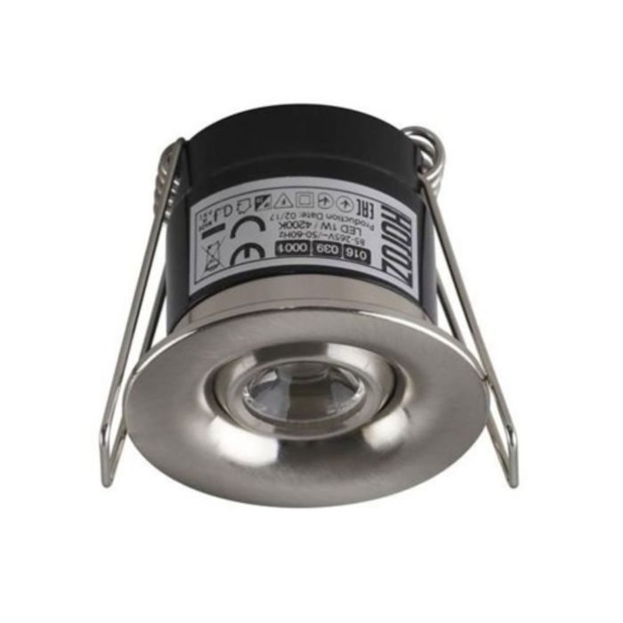 Mini LED Spotlight 1W Adjustable Round Matt Chrome