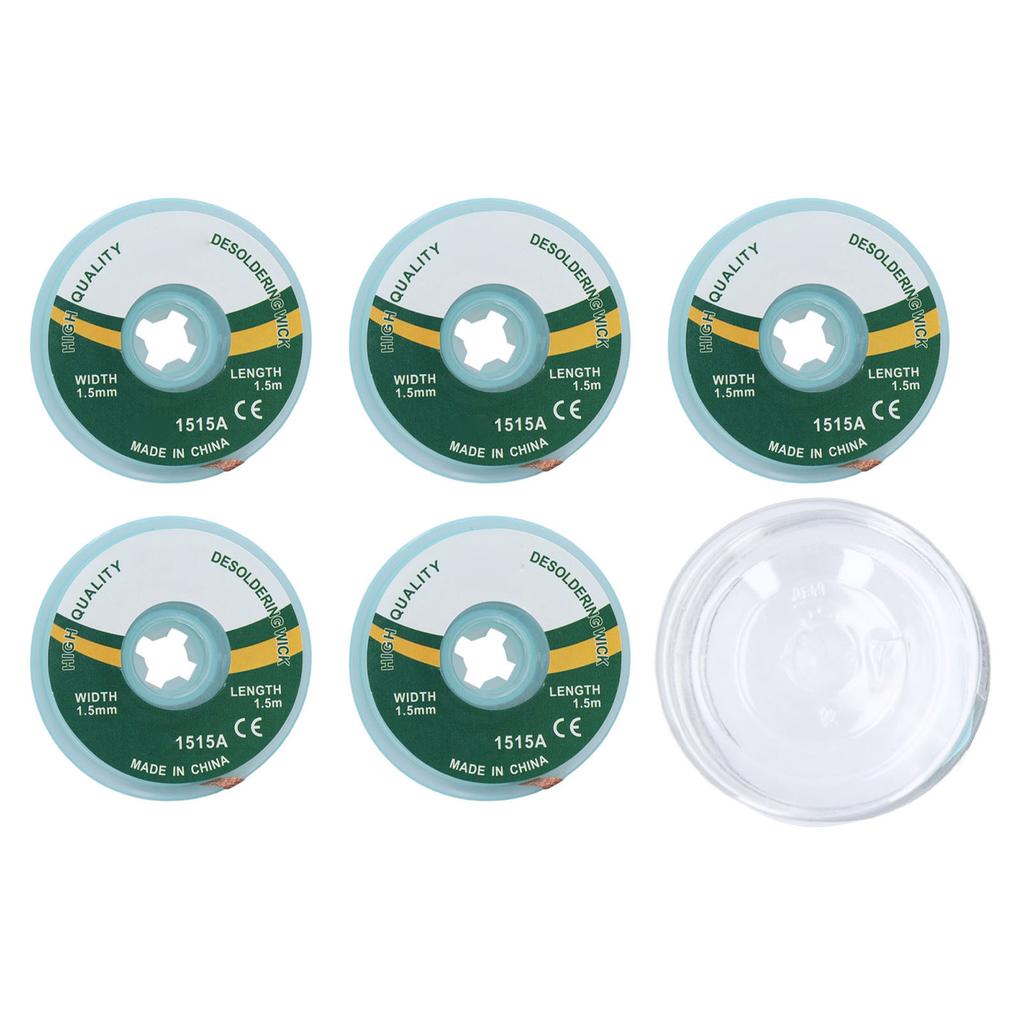 5 STÜCK Lötdocht 1,5 mm x 1,5 m Legierung Kupfer Entlöt-Docht Litze Entferner Werkzeug für Labor Zuhause