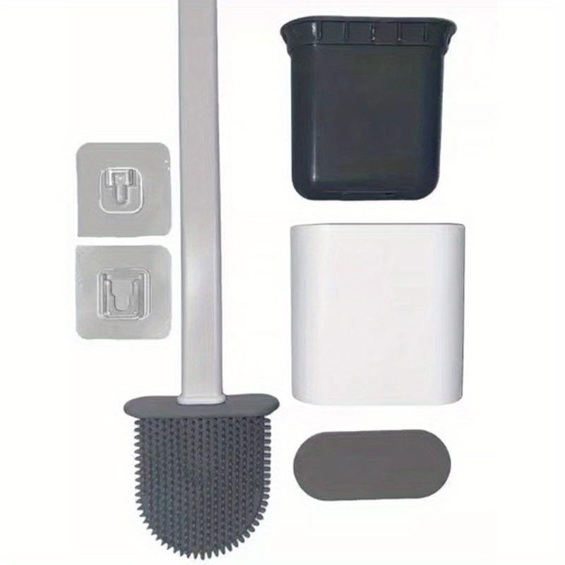 1 Set, Water-proof Base, Toilet Brush with Holder Set, Floor-to-ceiling or Wall-mounted Toilet Brush with Long Handle,