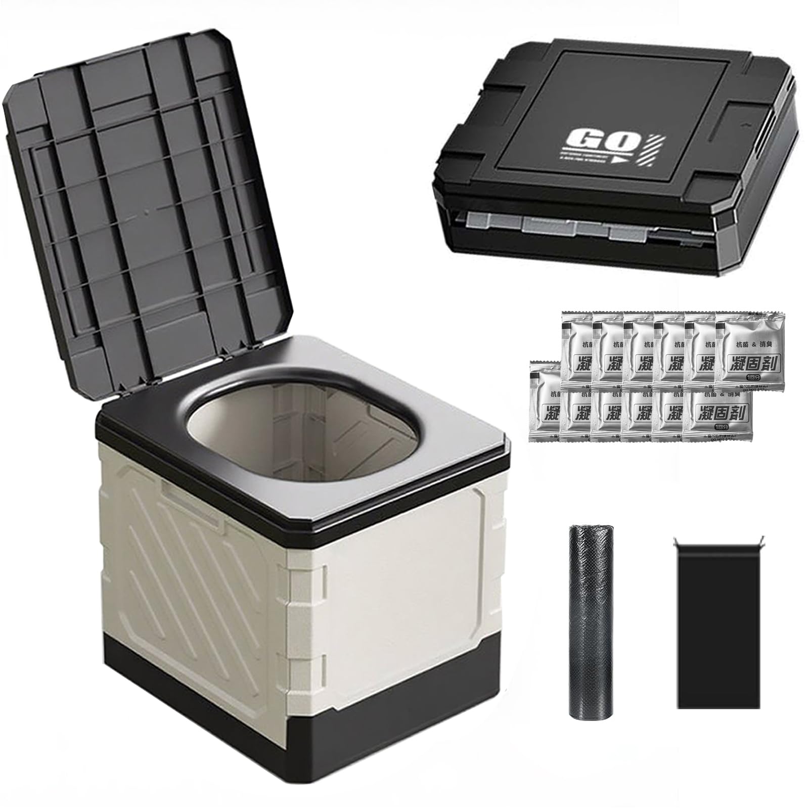 

SRELIRLY Готовность к стихийным бедствиям Под наблюдением Готовность к стихийным бедствиям Туалет Ступенька Мусор Подходит для Воды Кормление и Использование на открытом воздухе белый