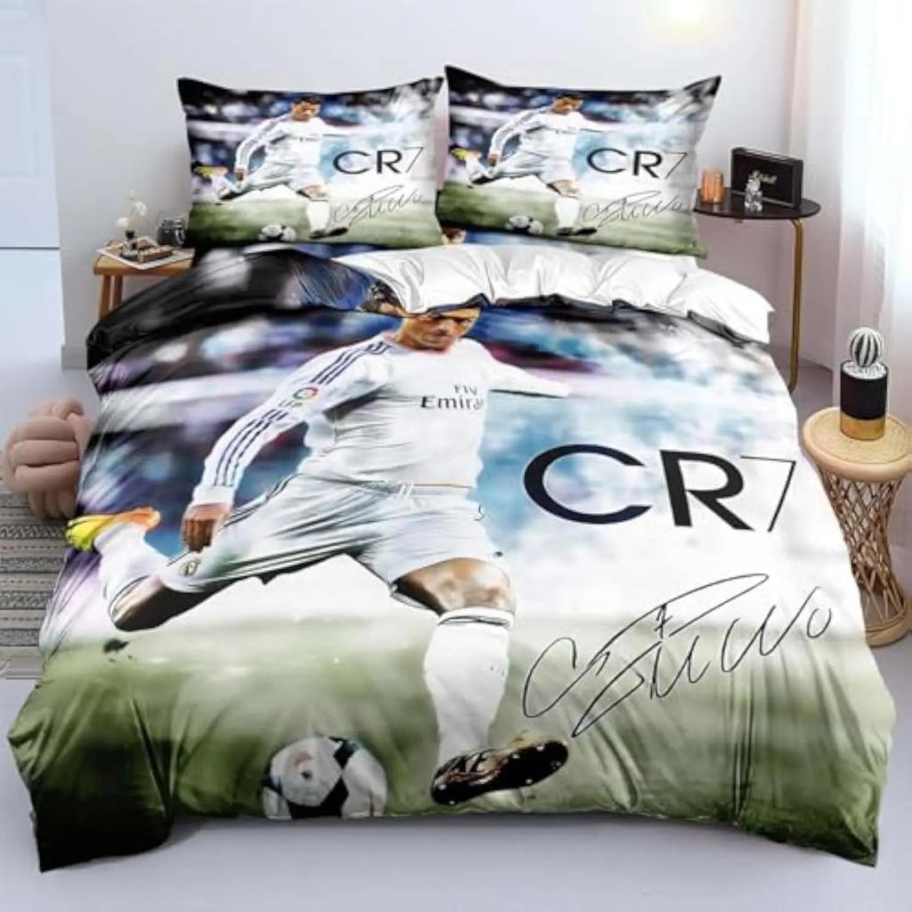 CR7 Kids Soccer Duvet Cover Set Football Stars 2/3pcs Bedding Set for Bedroom Decor Queen King Best Gifts