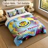 3Pcs Bedding Set Custom Name Text, 1 Sheet 2 Pillowcases Home Bed DecorBurnley Football