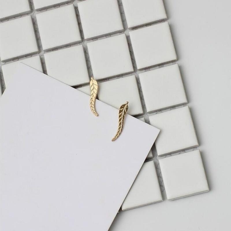 Leaf Jewelry Earrings Gold Feather Women Stud Earrings Accessories Gifts