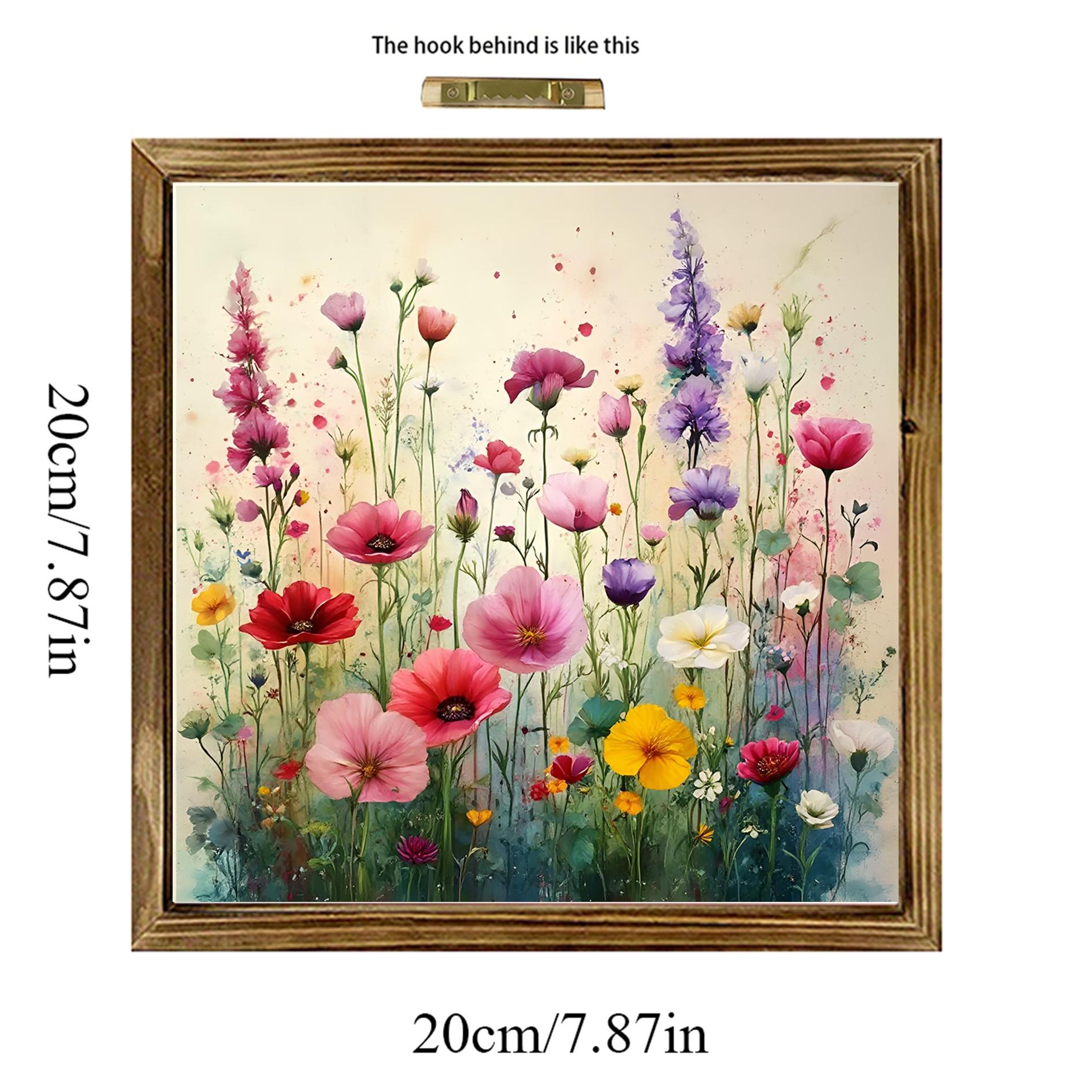 

1 Piece Country Retro Wooden Home Flower Art Frame Sign, 7.87inch Wooden Frame Home Wall Decoration, Perfect for Bathroom, Living Room, Garage, Living