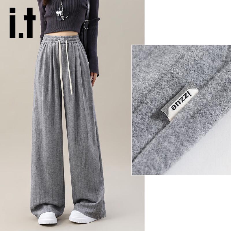 Izzueit Women's High-Waist Wide-Leg Casual Pants