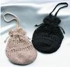 Takagi Fiber Panami Knitting Knit a Drawstring Bag with Metallic Free Cord Bright Kit (Black) FC-4