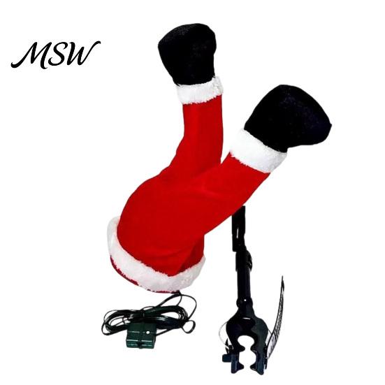 Green Hair Elf Decor Christmas Shaking Leg Decoration, Electric Santa Claus for Xmas Tree, cHalf Body Ormament Party Funny