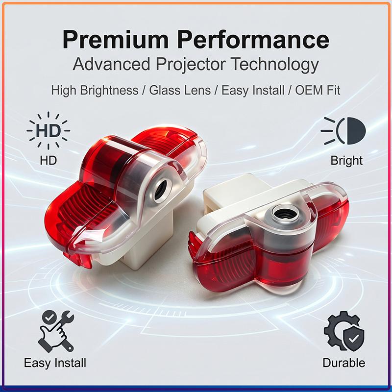 2pcs Car Door Welcome Lights Led Projector Lamp Auto Accessories For Ford Focus Mondeo Kuga Fiesta MK7 Escort Explorer Edge 2 4 MK2