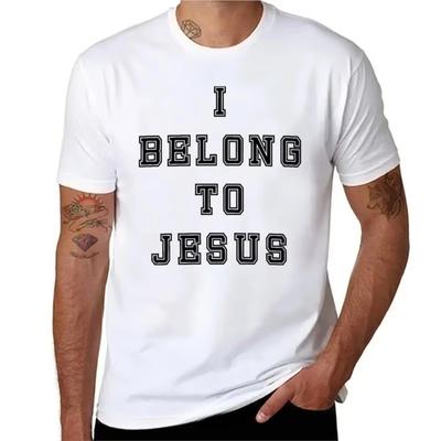 T-shirt Homme Nouveau Kaka J'appartiens à Jésus Lettre Haut Garçons T-shirt Vêtements Surdimensionné Streetwear Ample Décontracté Manches Courtes Tendance Unisexe