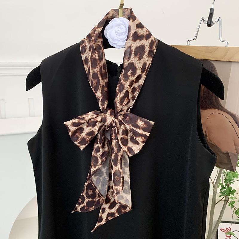 Long Silk Scarf Neck High-end Decorative Scarf Multi-functional Floral Headscarf Headband Hair Tie Waist Belt Streamer