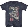 Tricou pentru Adulți cu Steag Jimi Hendrix Bleumarin Melanj