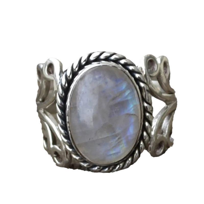 Retro Fashion Men'S And Women'S Rings, Imitation Moonstone Rings, Rings