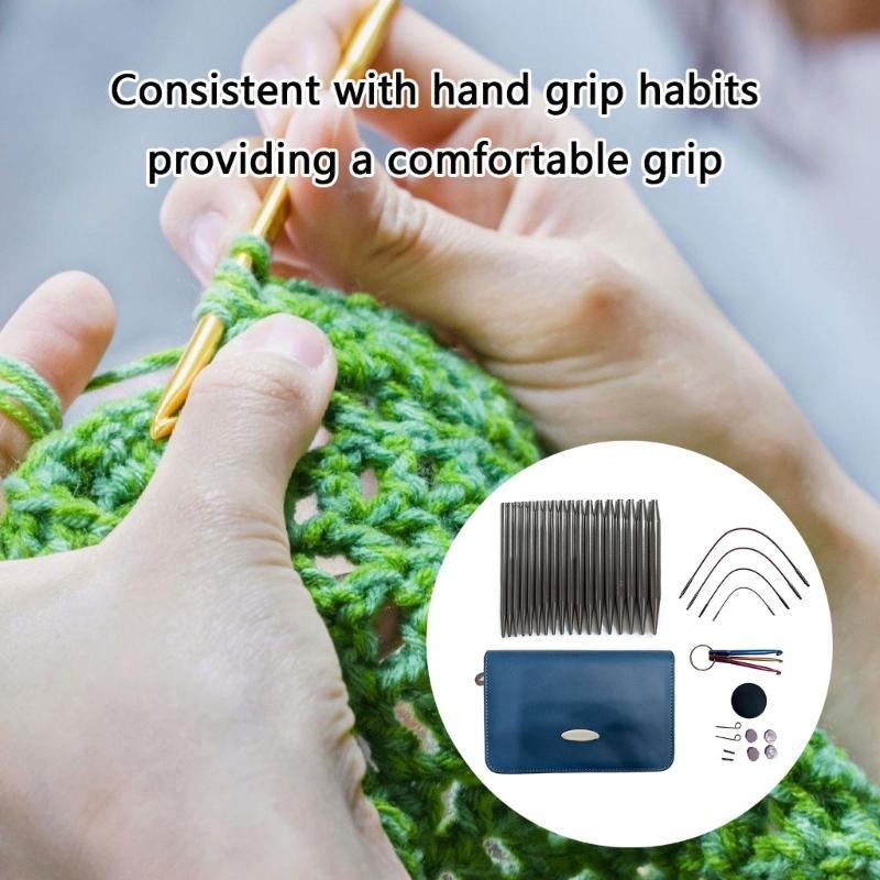 Interchangeable Circular Knitting Needle Set with Case and Accessories Stainless Steel Knitting Needle 2.2mm-4.5mm