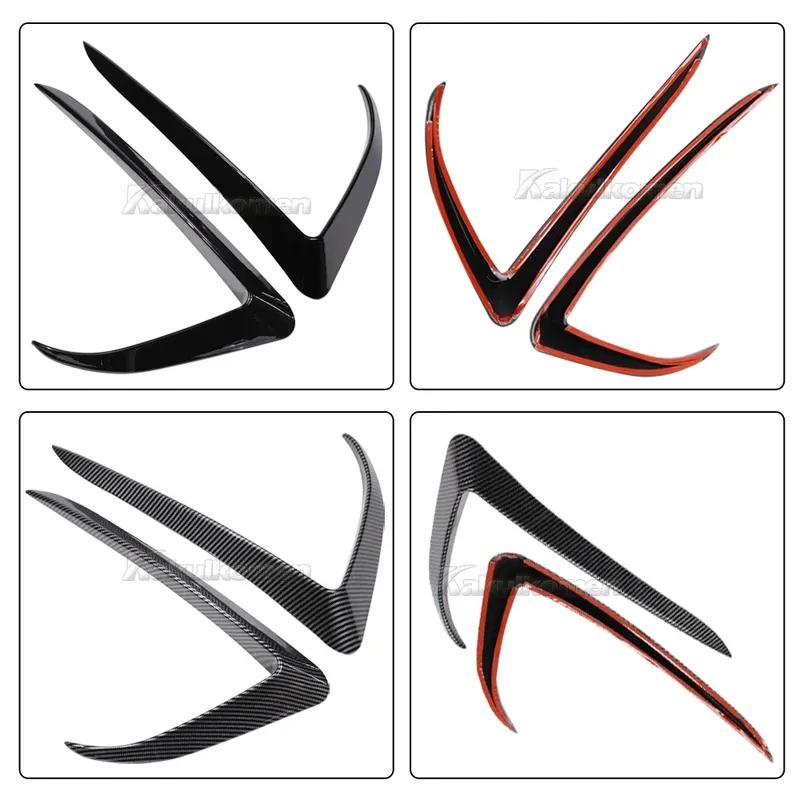 Pair Car Fog Lamp Trim Cover For Tesla Model 3 2017 2018 2019-2023 Front Bumper Fog Lamp Wind Knife Spoiler Fog Light Eyebrow