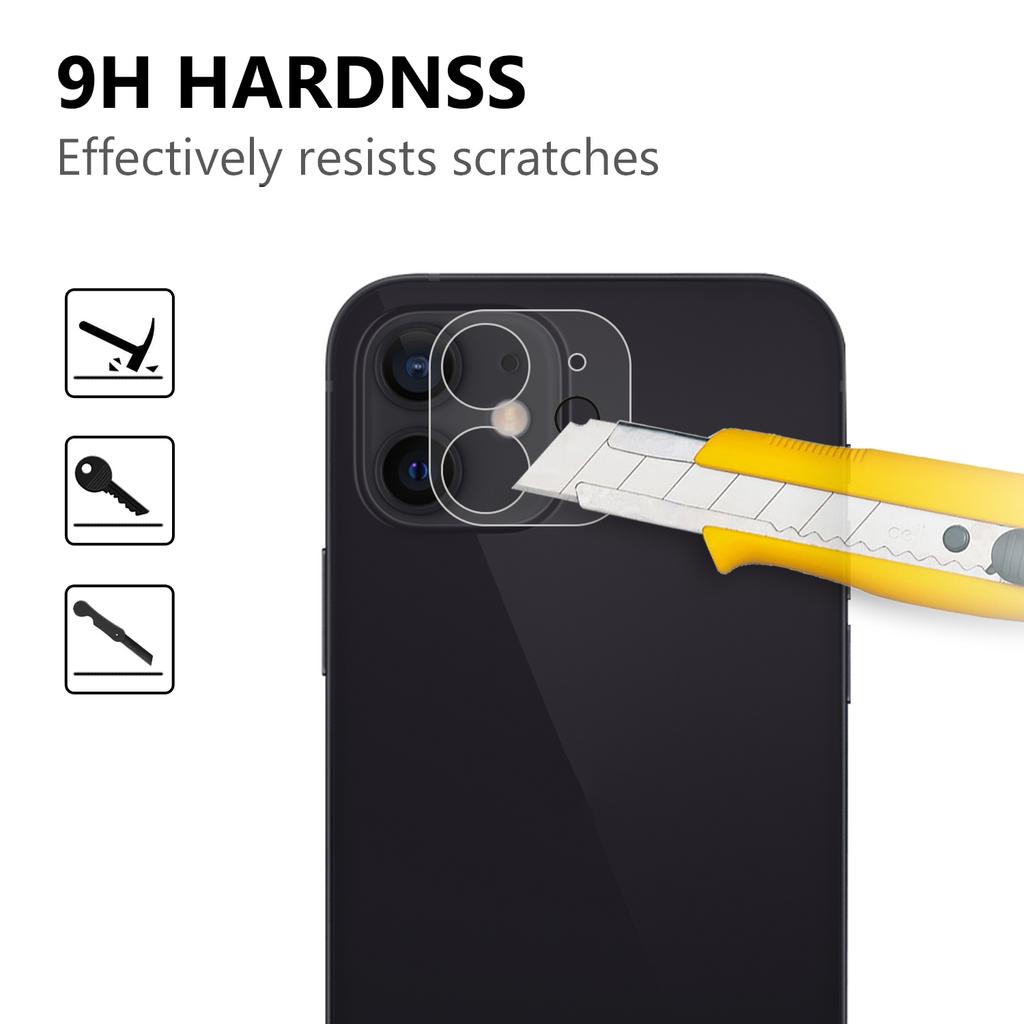 2.5D 9H Arc Edge Tempered Glass Screen Protector+Camera Lens Film for iPhone 12