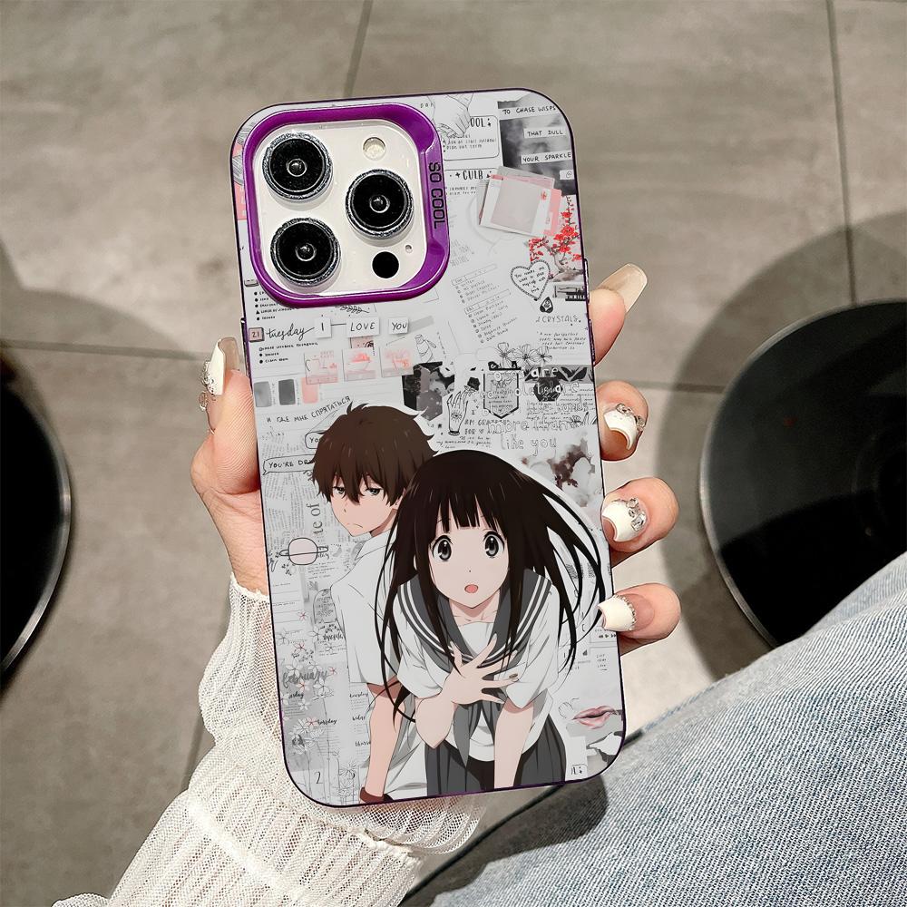 Hyouka Chitanda Purple Translucent Mobile Phone Case for iPhone 17 16 15 14 13 12 11 X XR XS Air Pro Max Plus Colorful Cover