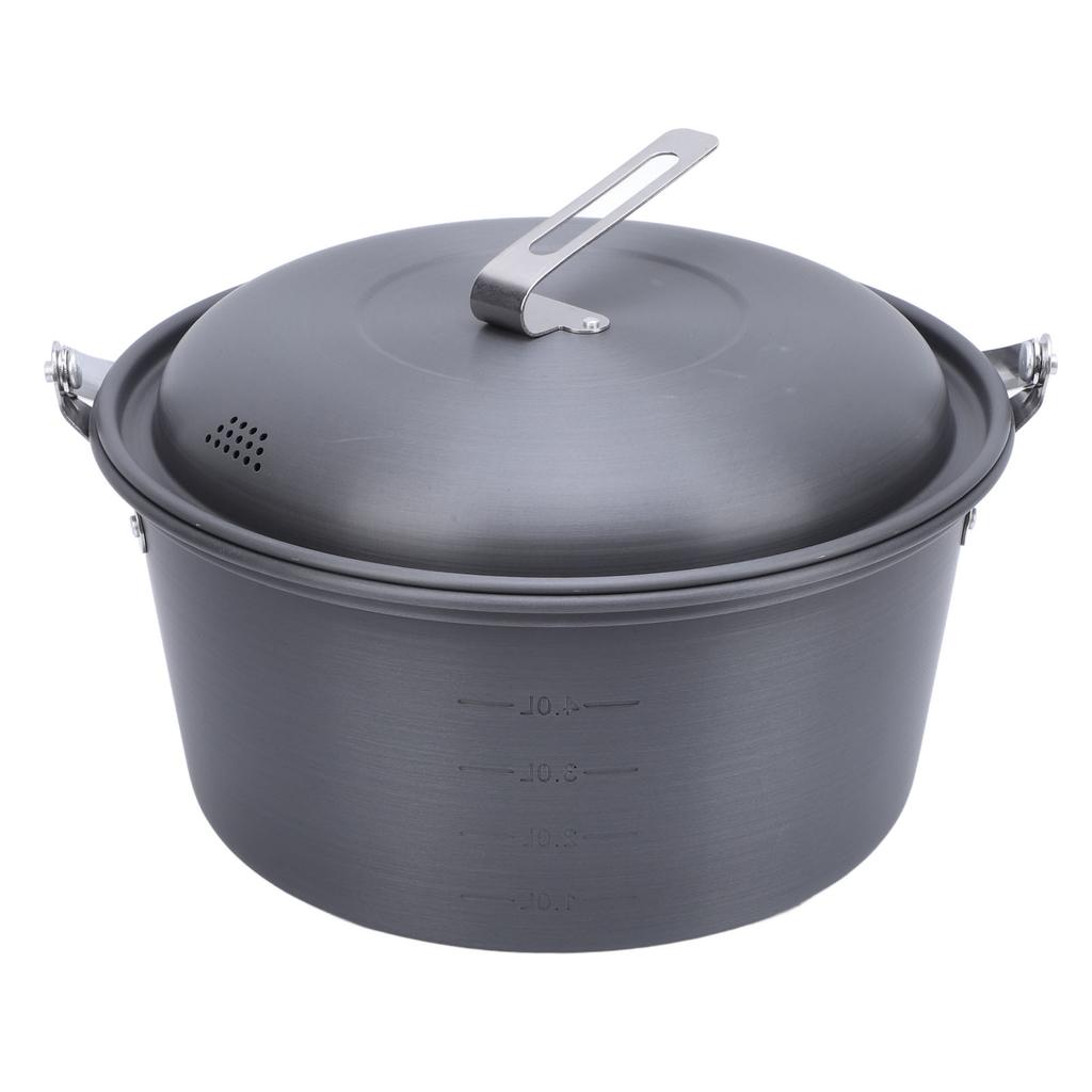 Outdoor Picnic Pot 5L Large Capacity Portable Camping Cookware Kit for Barbecue Cooking Boiling