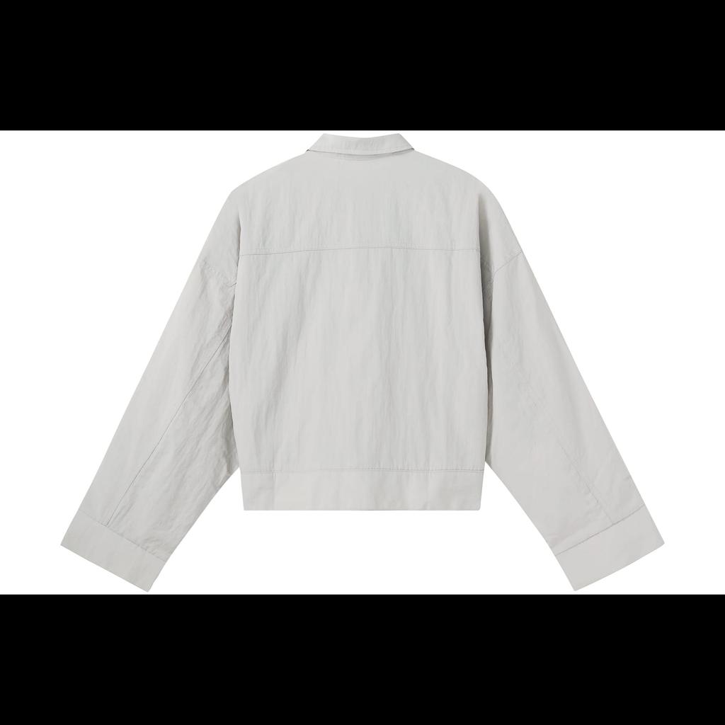 Nike Sportswear Essentials Cropped Coats Women's Limestone White Lapel Moderate DM6244-012