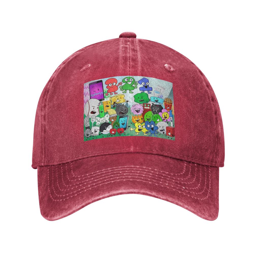 BFDI Inanimate Battle for Dream Island Anime Denim Fabric Cap Casual Baseball Caps Adjustable Hat Summer Unisex Baseball Hats