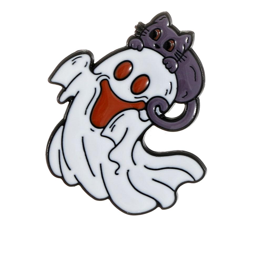 Funny Halloween Badge Creative Pumpkin and Ghost Brooches Horrible Skull Lollipop See You In Hell Spooky Enamel Pins