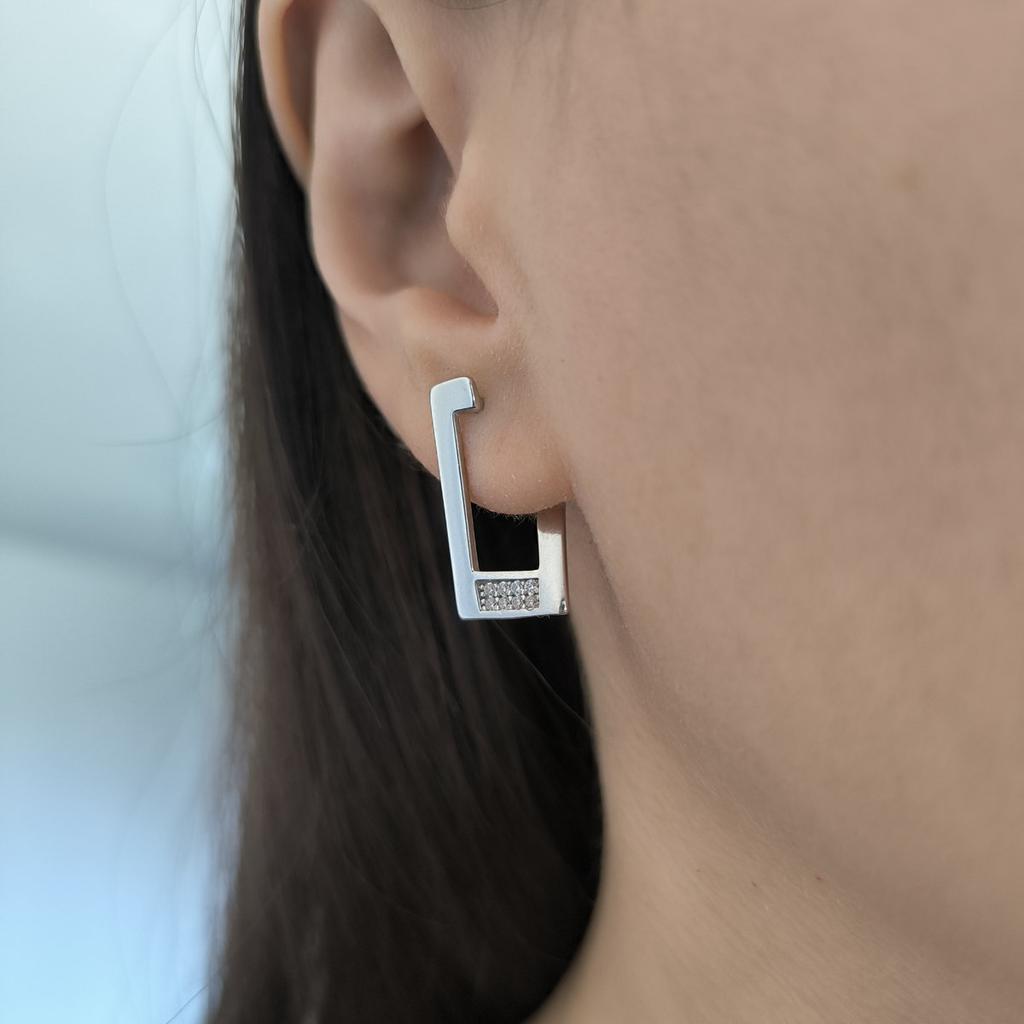 Silver Earrings with Cubic Zirkonia (2201564)