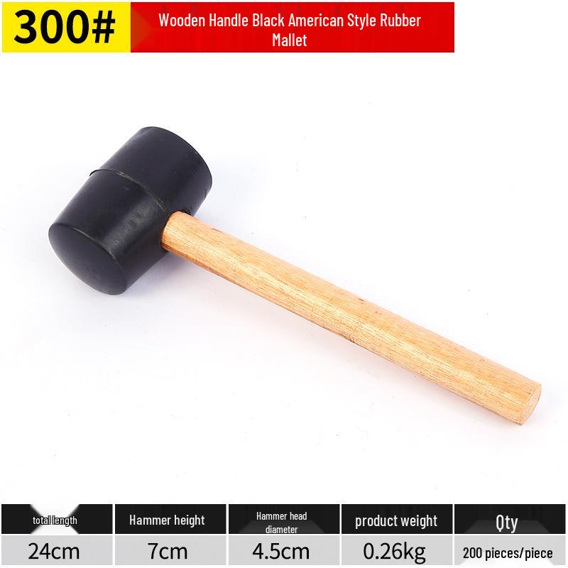 American Style Wood Handle Rubber Mallet - Shockproof Floor Laying & Home Decoration Tool