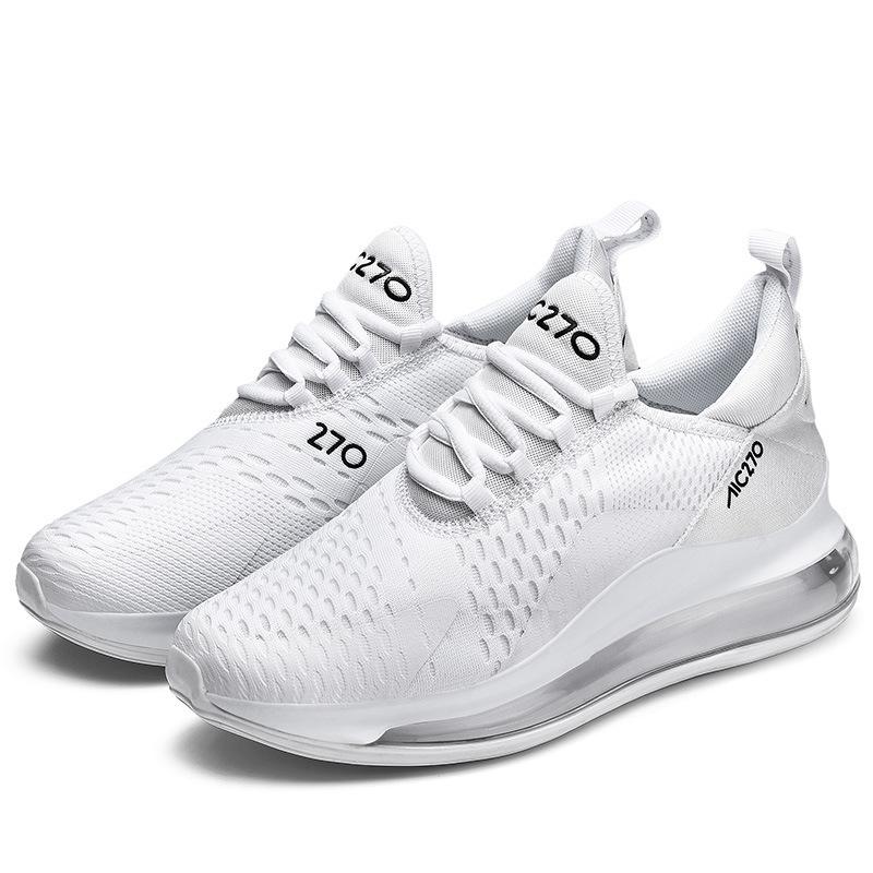 

2025 весна и осень новые модные мужские туфли летающие тканые ПУ на воздушной подушке большого размера модные повседневные спортивные туфли кроссовки 39 белый