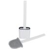 Wall Mounted Deep Cleaner Bathroom Toilet Brush and Quick Drying Holder Set with Long HandleWhite