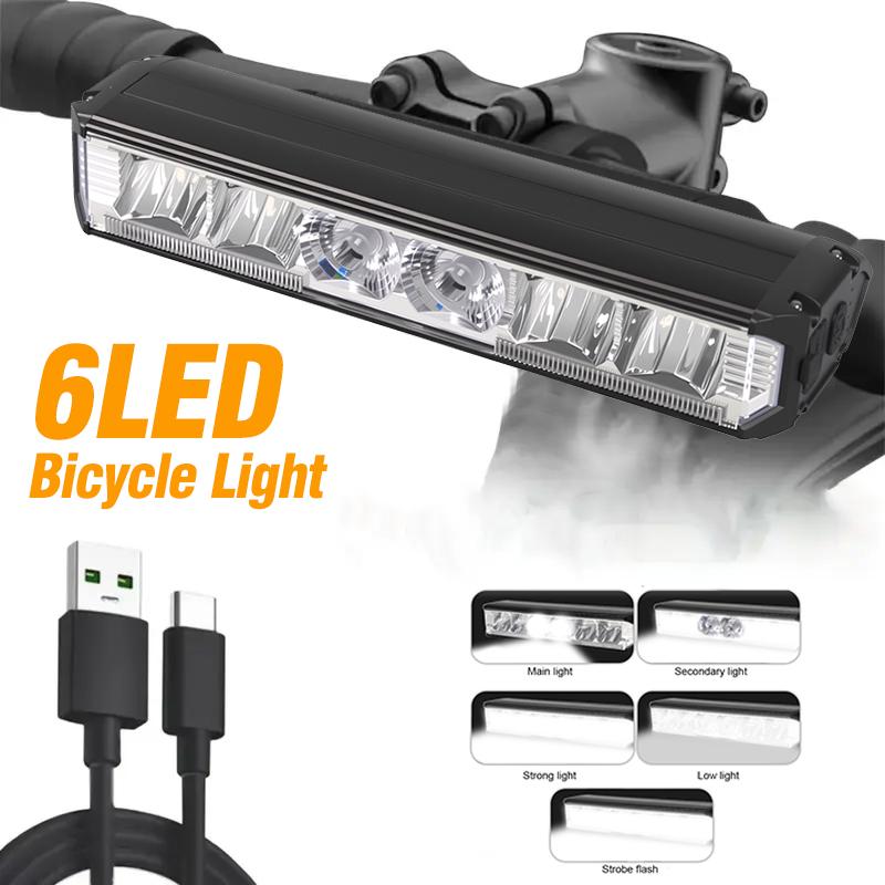 

Bright Bike Headlight - USB-C Rechargeable 2000LM LED, IPX5 Waterproof Cycling Light for Road/MTB Night Riding (5 Light Modes)