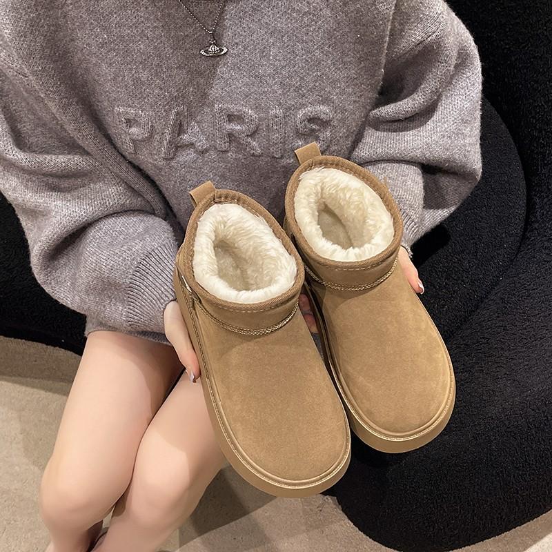 Snow Boots Women's 2025 Winter New Thick-soled Heightening Short Boots Versatile, Light and Warm, Casual Versatile Explosion